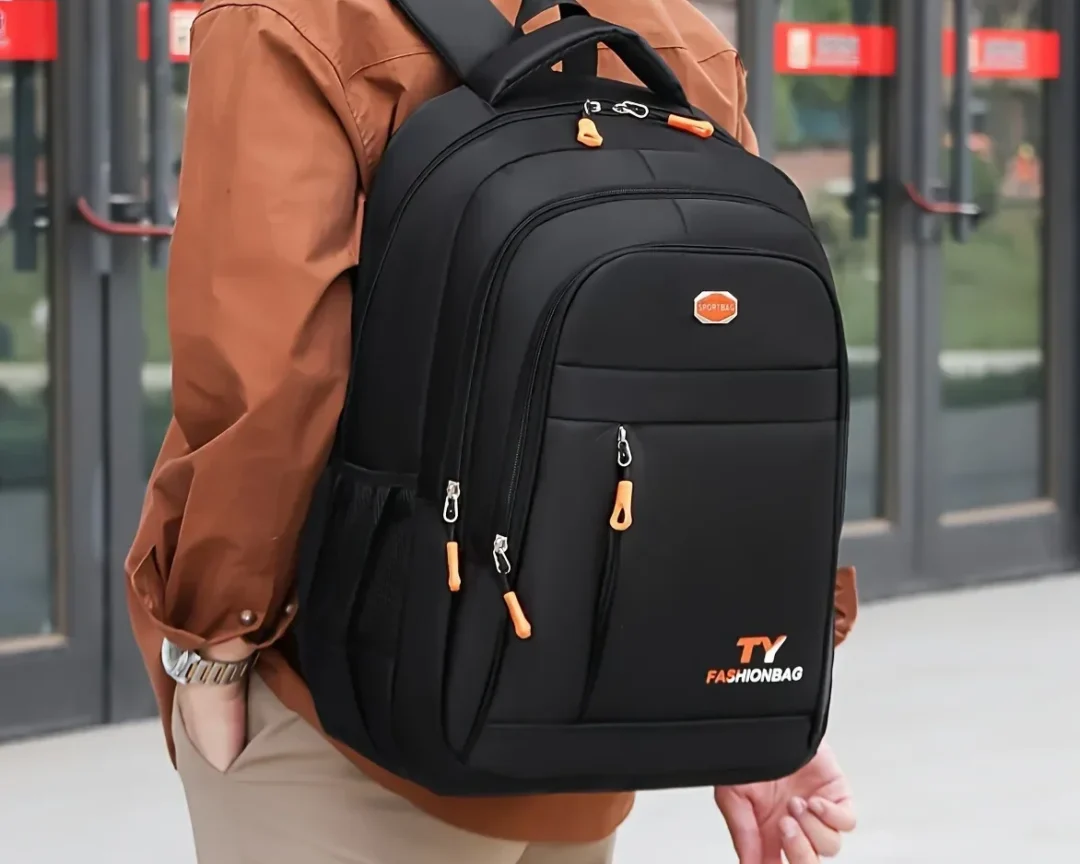 תיק גב לגברים, נפח גדול, עמיד למים, תיק מחשב מתכוונן