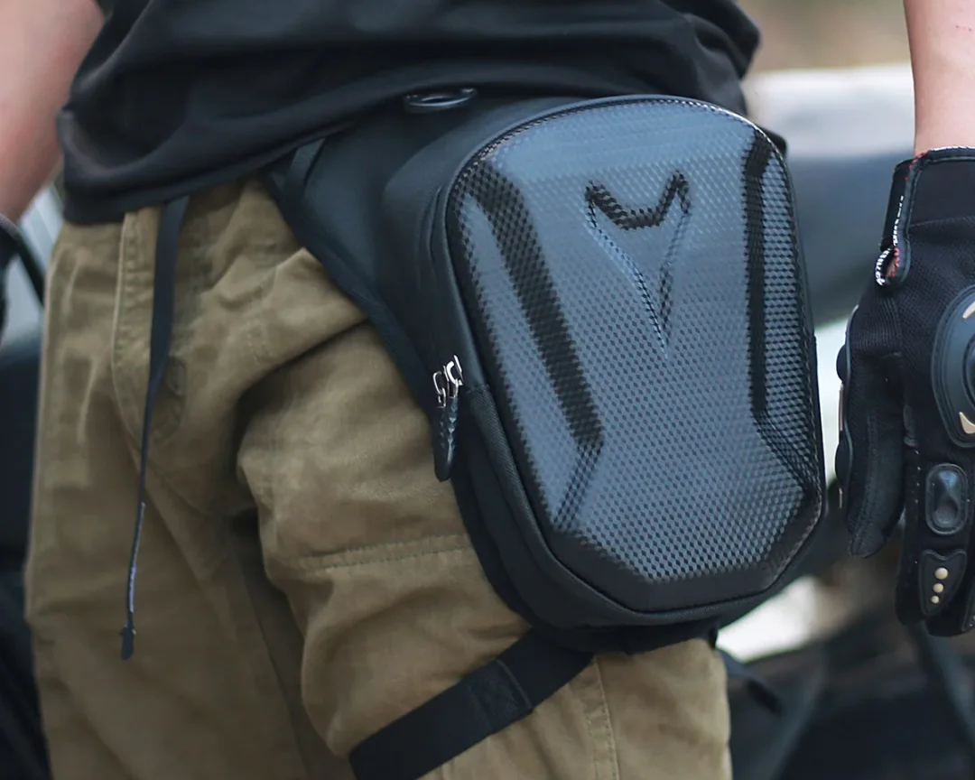 תיק רגל לאופנוע ורוכבי אופניים, תיק קשיח חיצוני, תלת מימדי, בד דוחה מים, ניתן לרכוס אותו באלכסון או על המותן 