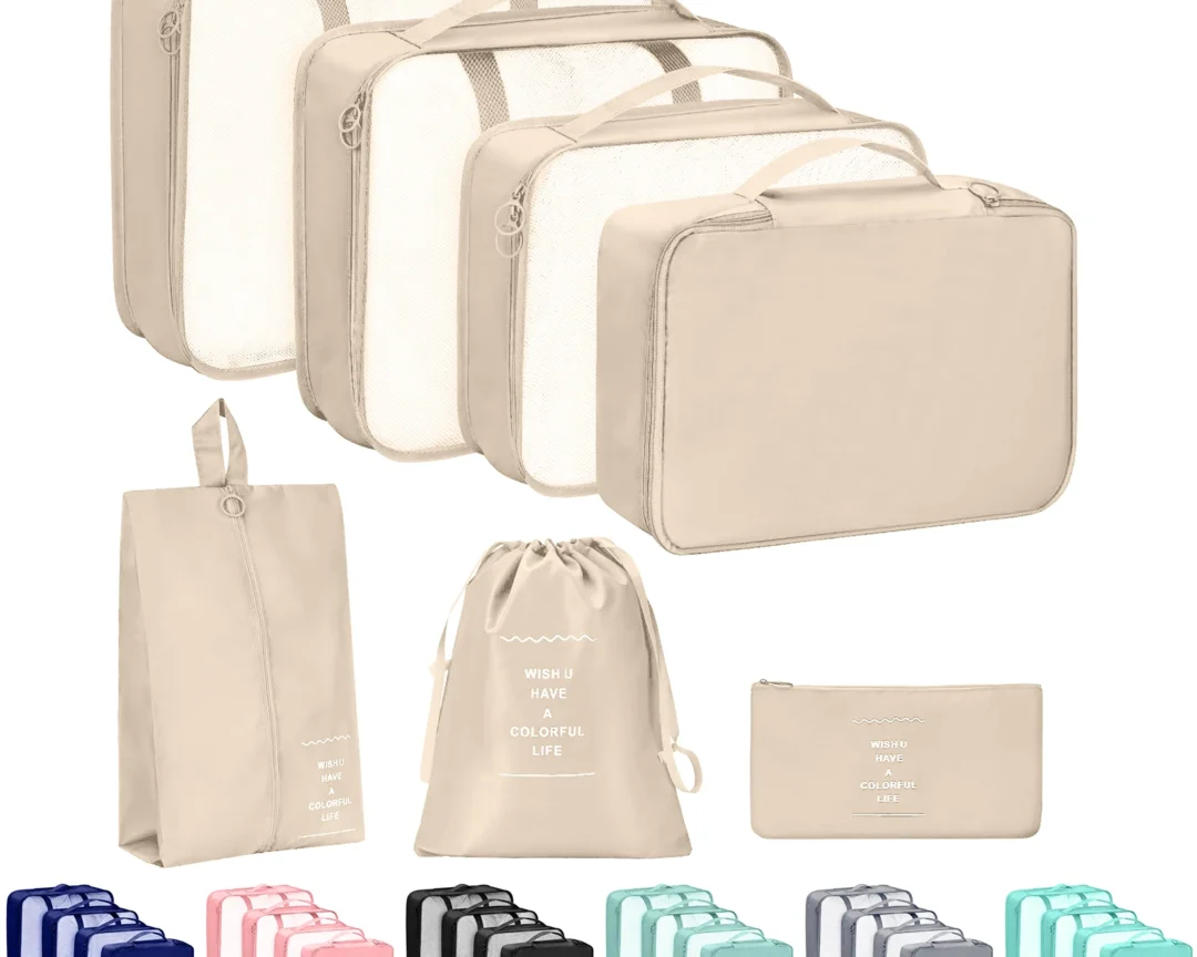 7 יחידות / מערכת ארגון תיקי אחסון מזוודה ערכת קוביות אריזה ניידת תיקי נסיעות בגדים נעליים תיק קיפול