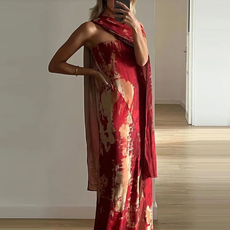 שמלה בסגנון שיקי אופנתי, שמלת קיץ חדישה לנשים, אלגנטית ללא שרוולים