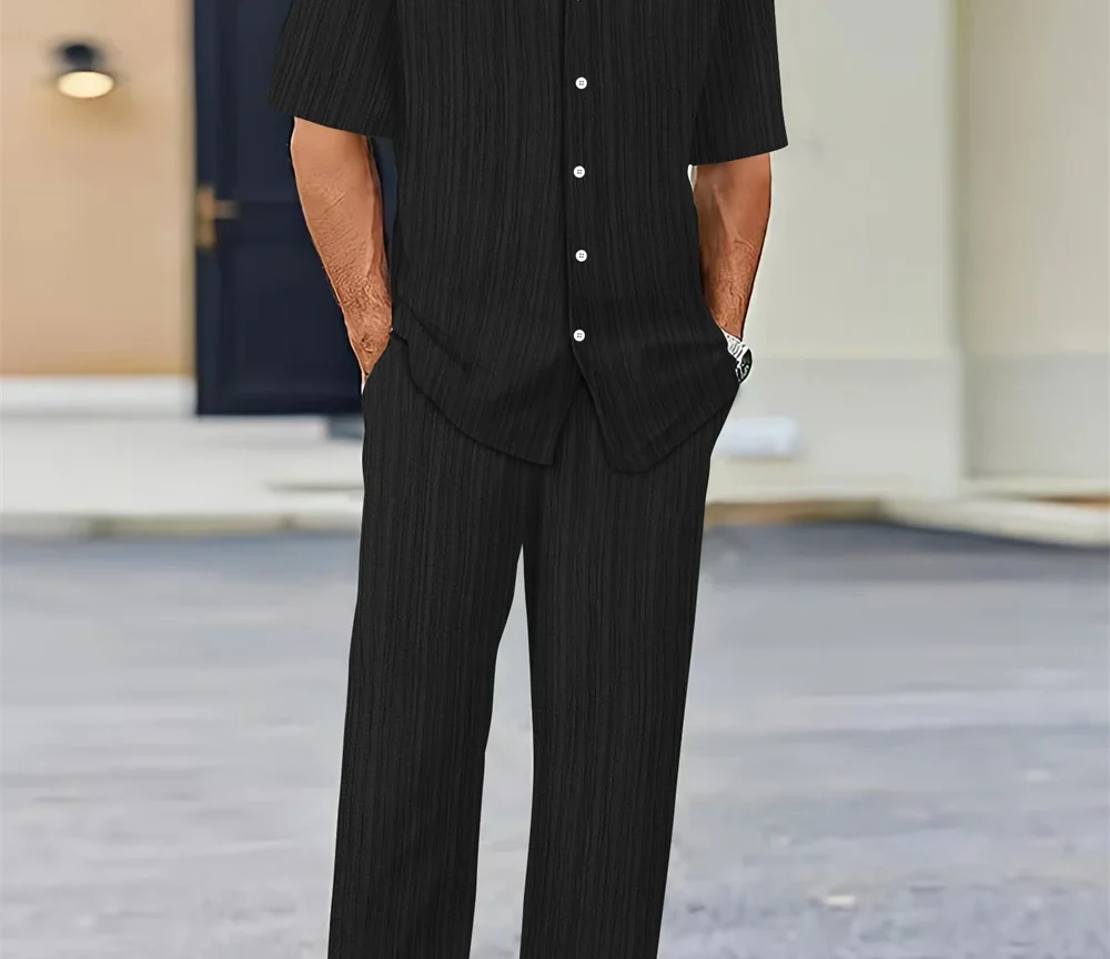 חליפה חדשה לגברים חולצה ומכנסיים אופנתיים קלאסיים, חליפה עסקית