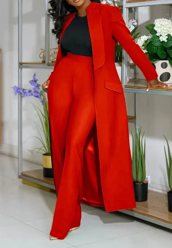 סט נשים, חליפה אלגנטית, מחויטת,  מעיל בלייזר + מכנסיים ארוכים חליפת ערב 2025