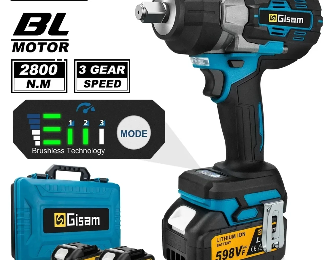 מברגה חשמלית Gisam 2800N.M Brushless 1/2 אינץ ' Makita 18V Pin