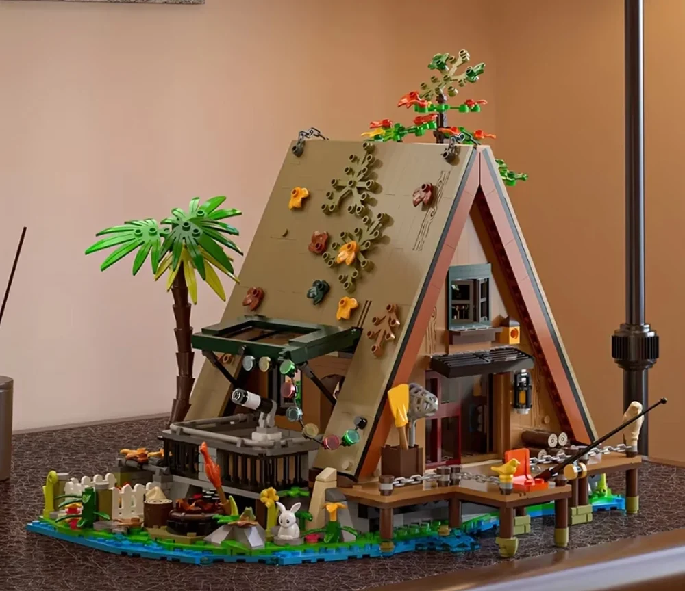 1486 יחידות / 1108 יחידות בניית בית יער עם תאורת LED עץ  ערכת לבנים למבוגרים וילדים אוהבי הטבע