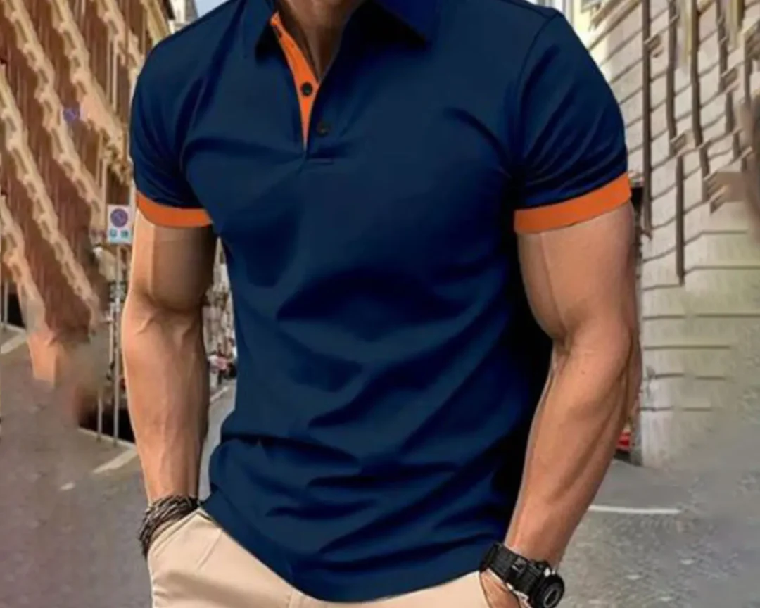 חולצת שרוול קצר לגברים אופנתית עם שרוול קצר