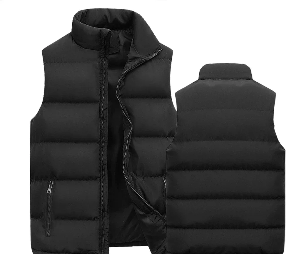 ג'קט וסט לגברים, ללא שרוולים לימי החורף עמיד למים עם רוכסן