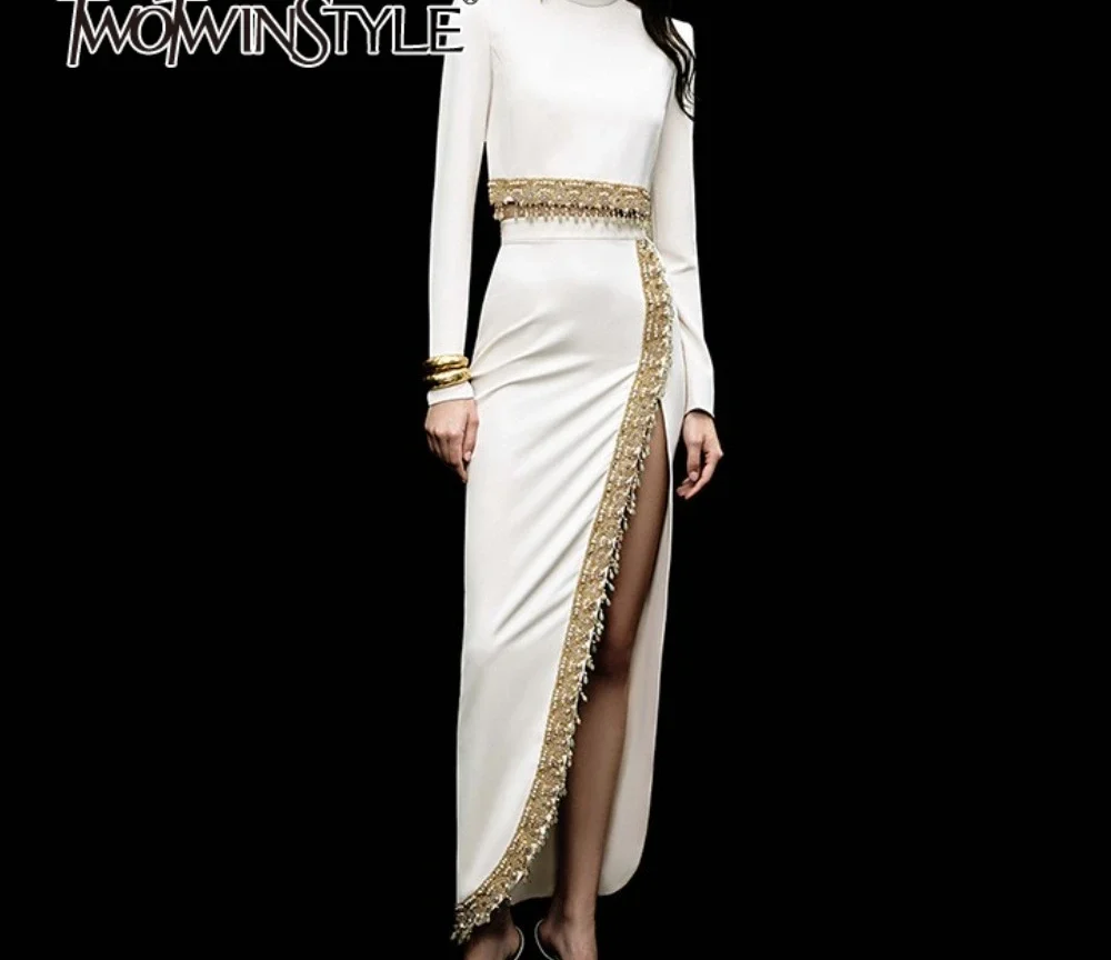 סט שני חלקים ייחודי לנשים יוקרתי , איכות גבוהה, ריקמת חרוזים בעבודת יד