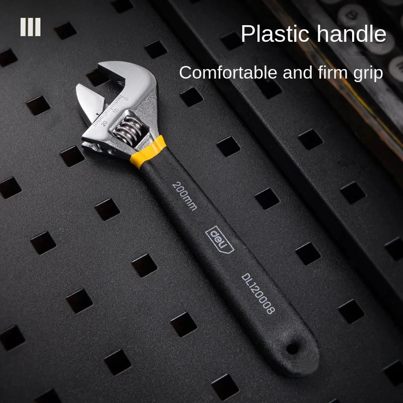 מפתח מתכוונן לברגים אוניברסלי, ידית פלסטיק לתיקוני יד