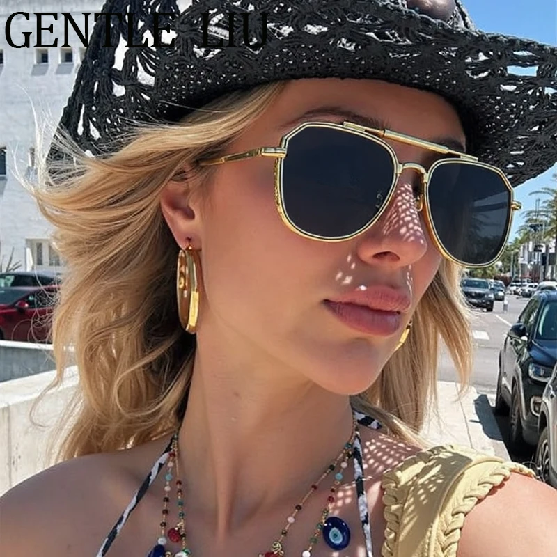 משקפי שמש אובליות גדולות לנשים 2025 מותג יוקרתי וינטאג'