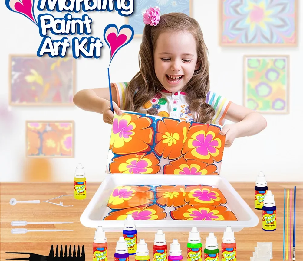 ערכת ציור לילדים ללא כימיקל, אמנות ויצירה ערכת ציור על מים,  אידיאליות לבנות ולבנים בגילאי 4-16