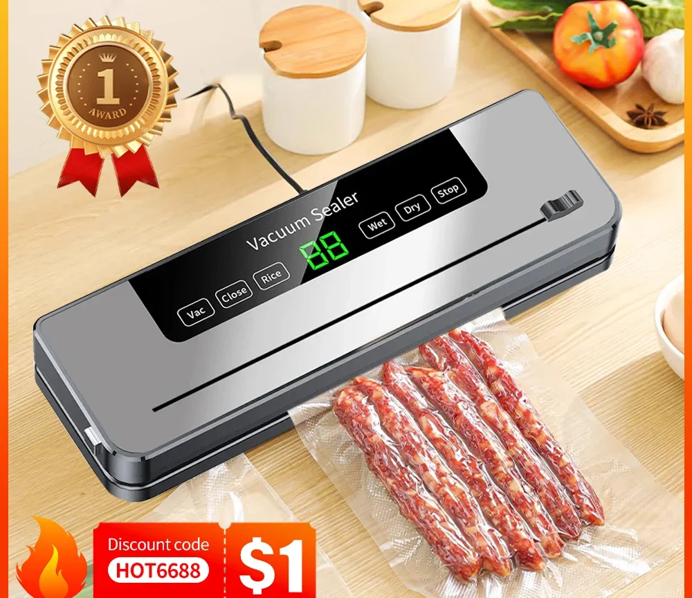 מכשיר איטום ואקום חשמלי לאחסון מזון