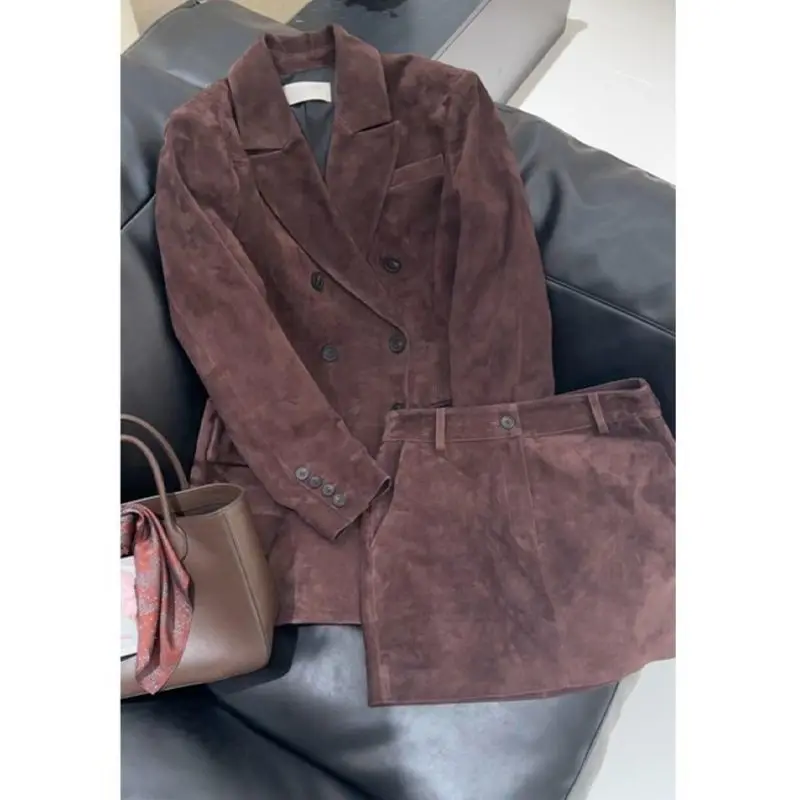 חליפת חצאית מיוחדת דמוי ז'מש, סגנון אירופאי, מחויטת וחתיכית, שימושית לכל אירוע