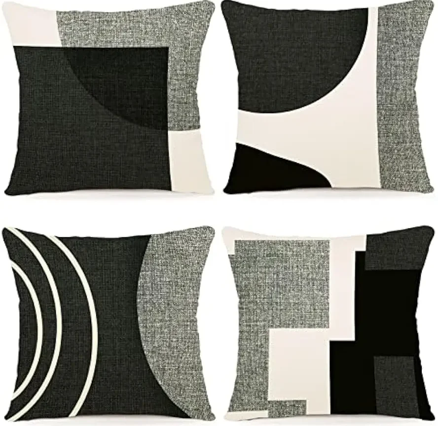 דפוס גיאומטרי שחור כרית עיצוב הבית מתאים ספה משרד כרית סלון גינה לרכב